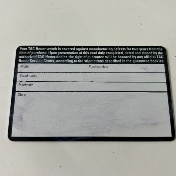 TAG HEUER INSTRUCTION BOOK & GUARANTEE CARD QUARTZ MANUAL BOOKLET - Picture 5 of 5